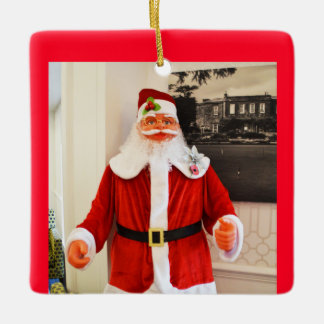 Lycklig Julafton Hälsning från Santa Santa Santa Julgransprydnad Keramik