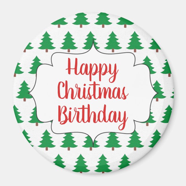 Lycklig, julafton Helgdag Gift Round Magnet (Framsidan)