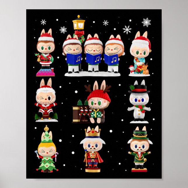 Lycklig Julafton Labubu Älskare Cute Labubu, monst Poster (Framsidan)