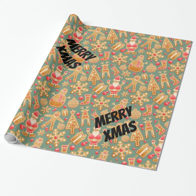 Lycklig Julafton Santa Presentpapper (Utrullad)