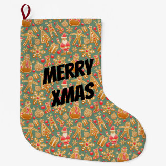 Lycklig Julafton Santa Stor Julstrumpa