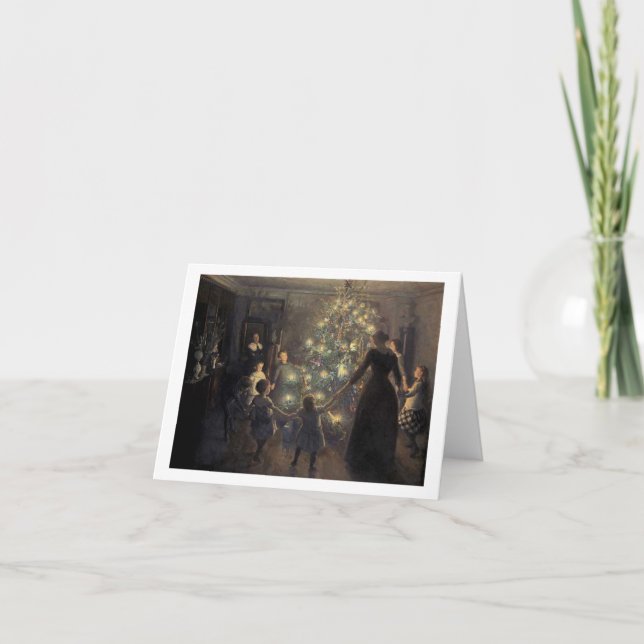 Lycklig julanteckningskort helgkort (Framsida)