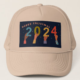 Lycklig-julåret 2024 Khaki Front Panel-Cap Keps