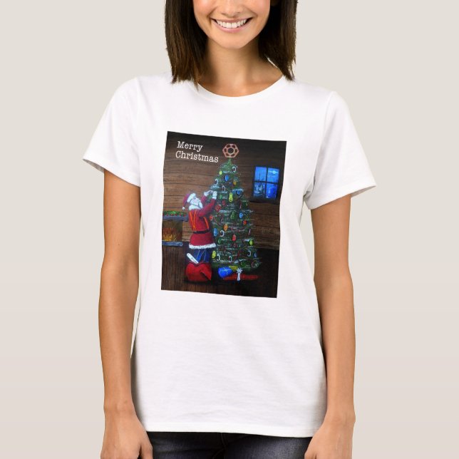 Lycklig jularmén Träd Surgeon Rigging Träd T Shirt (Framsida)