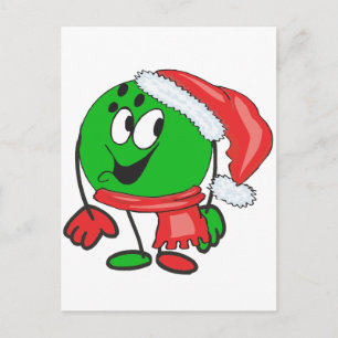 Lycklig julbowlingklot som ha på sig ett santa helg vykort