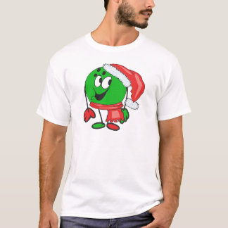 Lycklig julbowlingklot som ha på sig ett santa tee