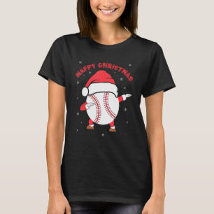 Lycklig-juldabbet Baseball med Julafton Hat Me T Shirt