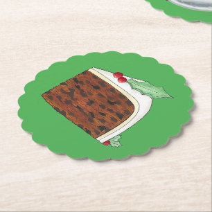 Lycklig-julen, Storbritannien, Cake Slice Homemade Underlägg Papper