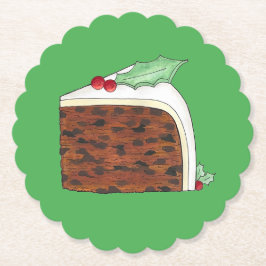 Lycklig-julen, Storbritannien, Cake Slice Homemade Underlägg Papper