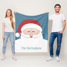 Lycklig julfiltar med eget namn fleecefilt