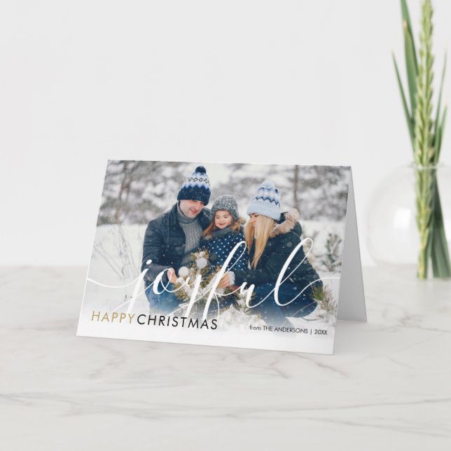 Lycklig-julfoto Modern Hälsning Helgkort (Framsida)