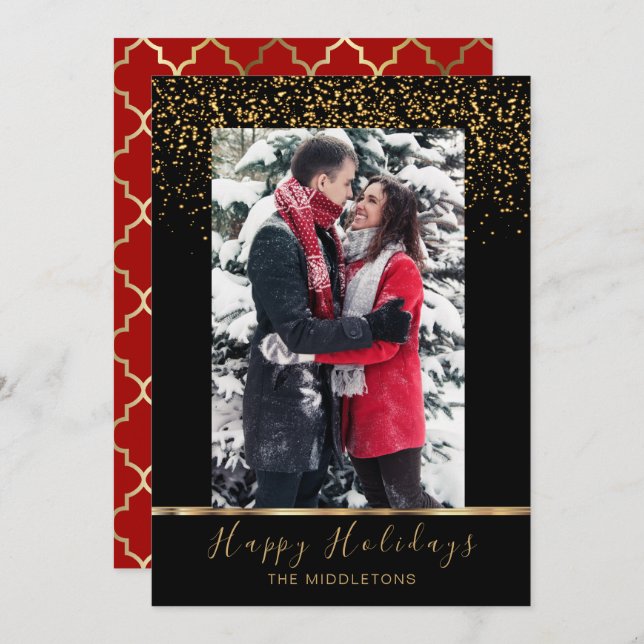 Lycklig Julhelg Julkort (Fram/baksida)