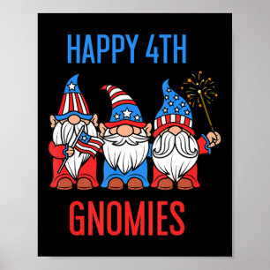 Lycklig juli 4:e Gnomies Patriotic Pride Gnomes US Poster