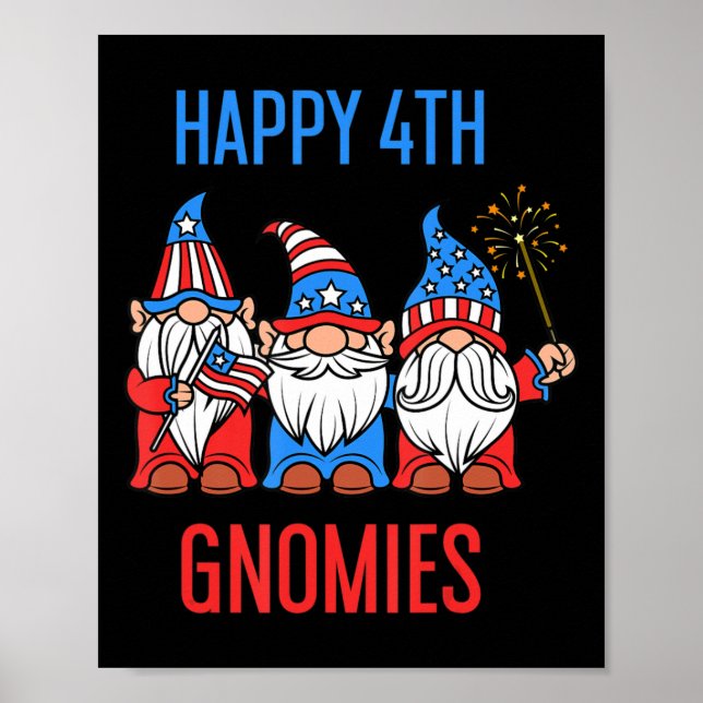 Lycklig juli 4:e Gnomies Patriotic Pride Gnomes US Poster (Framsidan)