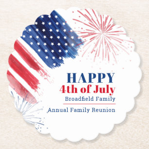 Lycklig juli 4:e Independence day USA Familjeåterf Underlägg Papper