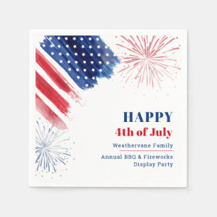 Lycklig juli 4:e Independence day USA FamiljePappe Pappersservett