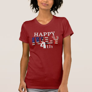 Lycklig Juli 4th t-skjorta T-shirt