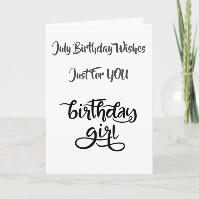 LYCKLIG **** JULI*** BIRTHDAG FÖR **HER** KORT (Framsida)