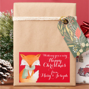 Lycklig julklapp - konsthysteretikett rektangulärt klistermärke
