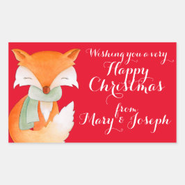 Lycklig julklapp - konsthysteretikett rektangulärt klistermärke