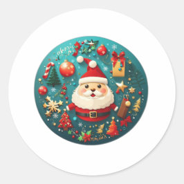 Lycklig julklapp runt klistermärke