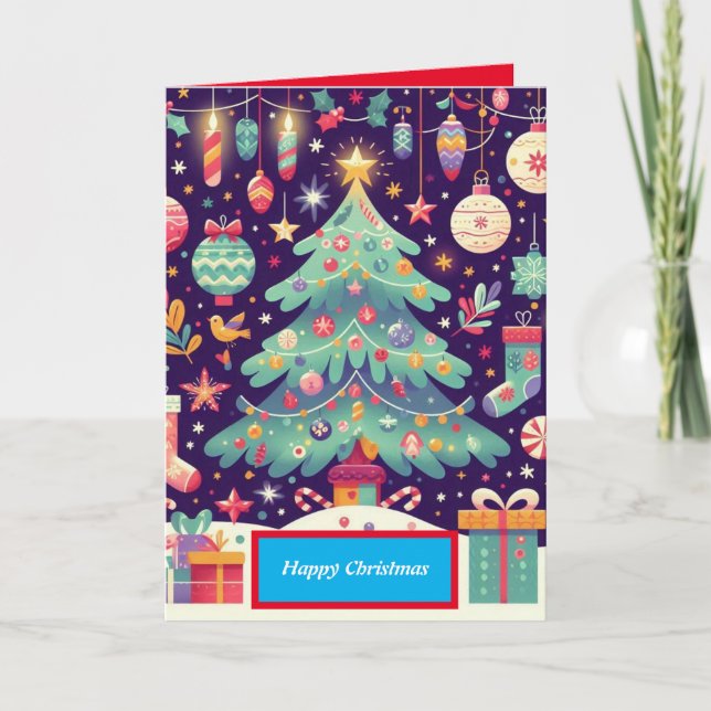 Lycklig julkort tack kort (Framsida)