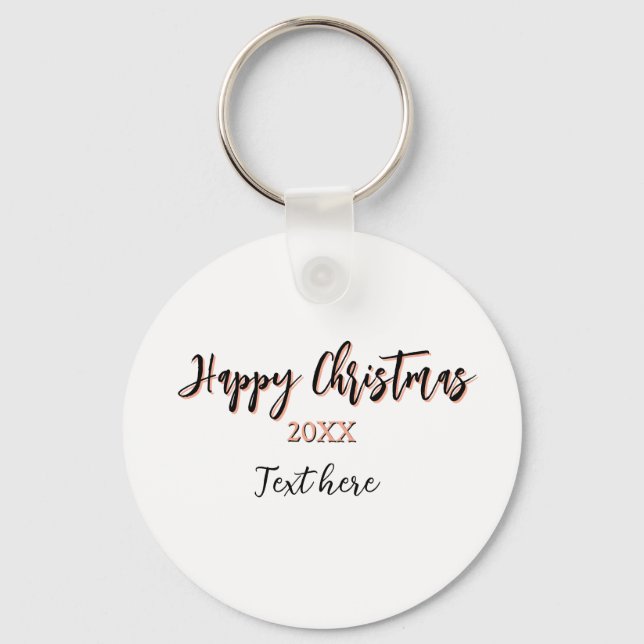 Lycklig julpersika svarta året namn närmare uppgif nyckelring (Framsida)