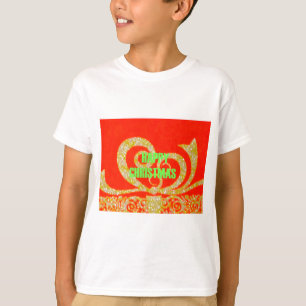 Lycklig, Julrött och Guld T-shirt