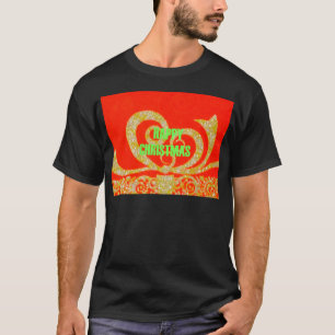Lycklig, Julrött och Guld Tee Shirt