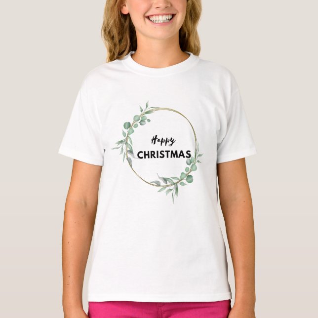 Lycklig julskjorta t shirt (Framsida)