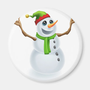 Lycklig julsnögubbe magnet