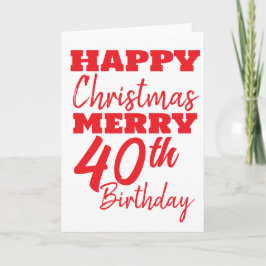 Lycklig jultomte, 40:e födelsedag färgkort tack kort