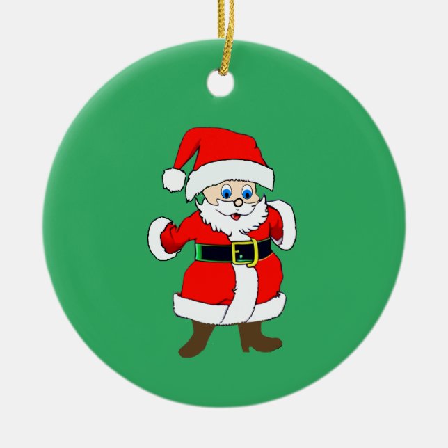 Lycklig Jultomten baby Julgransprydnad Keramik (Framsidan)