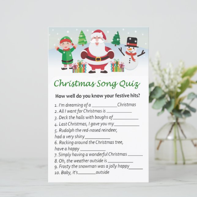 Lycklig-jultomten-christmas sång quiz-spel (Stående Fram)