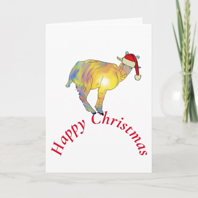 Lycklig-jultomten Goat Santa Kort (Framsida)