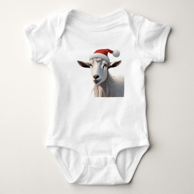 Lycklig, jultomten, Helgdag Goat T Shirt (Framsida)
