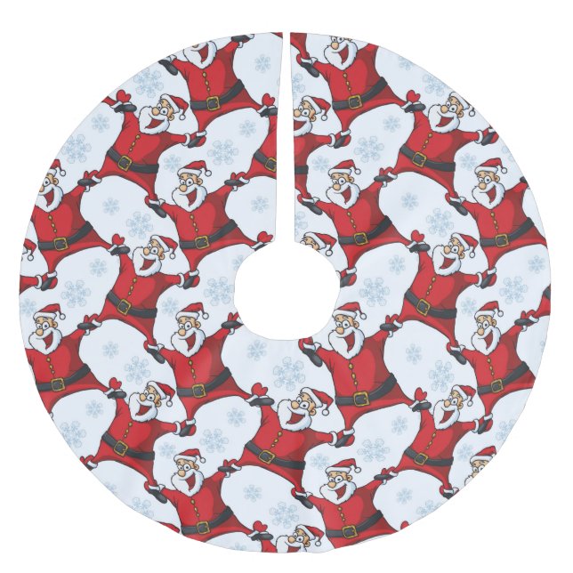 Lycklig Jultomten Julgransmatta Borstad Polyester (Framsidan)