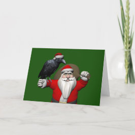 Lycklig Jultomten med stor korv Helgkort