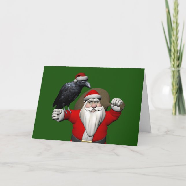 Lycklig Jultomten med stor korv Helgkort (Framsida)