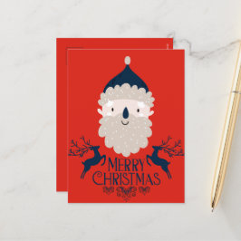 Lycklig Jultomten Merry Red julvykort Helg Vykort
