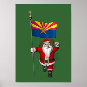Lycklig Jultomten på väg till Arizona Poster