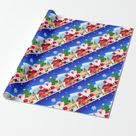 Lycklig Jultomten Tecknad Presentpapper