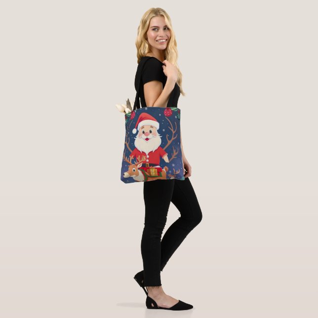 Lycklig jultomten tygkasse (På modell)