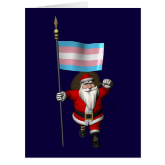 Lycklig Jultomten Vågar Transgender Pride Flagga Jumbo Kort