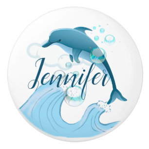 Lycklig Jumping Dolphin med Bubbles Knopp