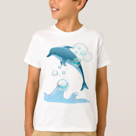 Lycklig Jumping Dolphin med Bubbles T Shirt