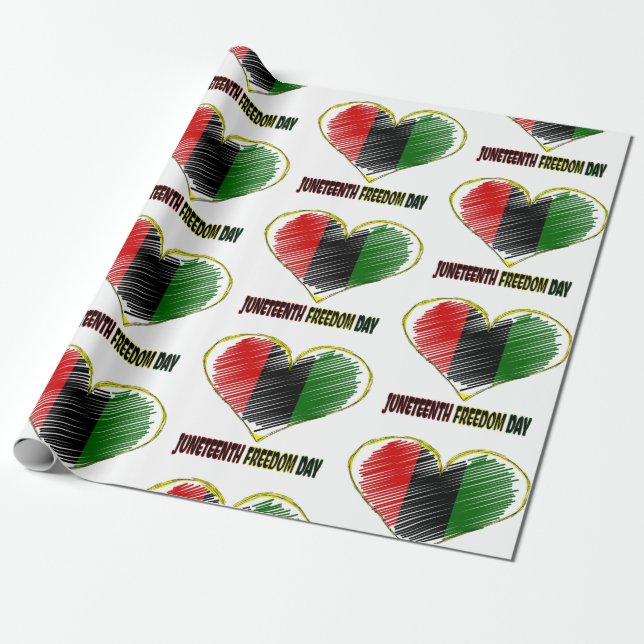 lycklig junelfte afrikanska flagga presentpapper (Utrullad)