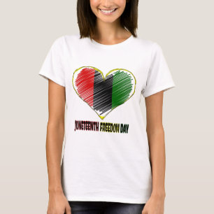lycklig junelfte afrikanska flagga t shirt