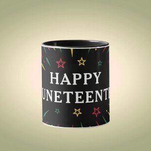 Lycklig Junetelfte firandet Black Independence day Mugg