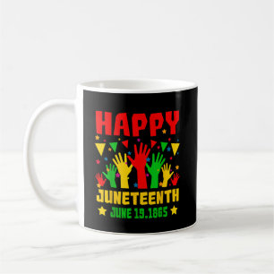 Lycklig Junetonde Gulten Black Red Grönt Händer Kaffemugg